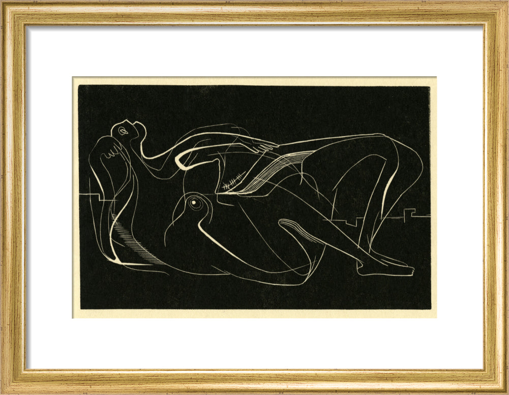 Reclining Nude (art print, small, gold)