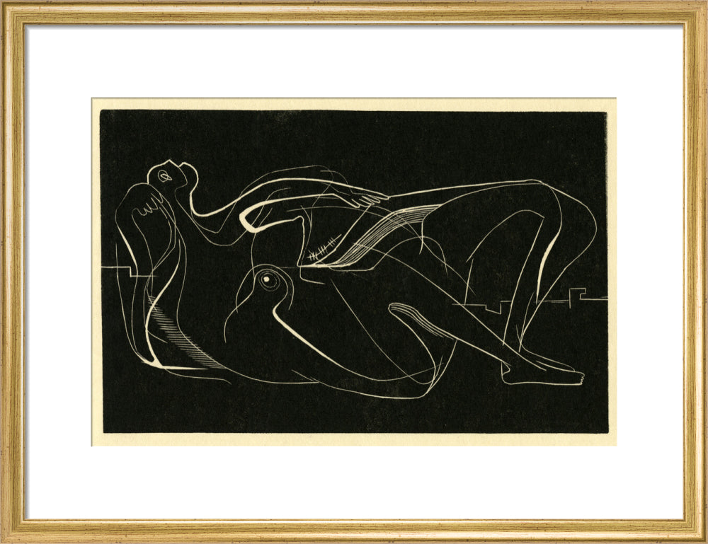 Reclining Nude (art print, medium, gold)