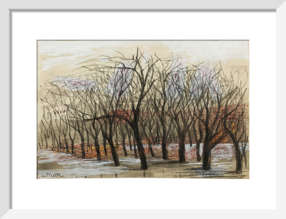 Apple Orchard at Dane Tree House (art print, small, white)
