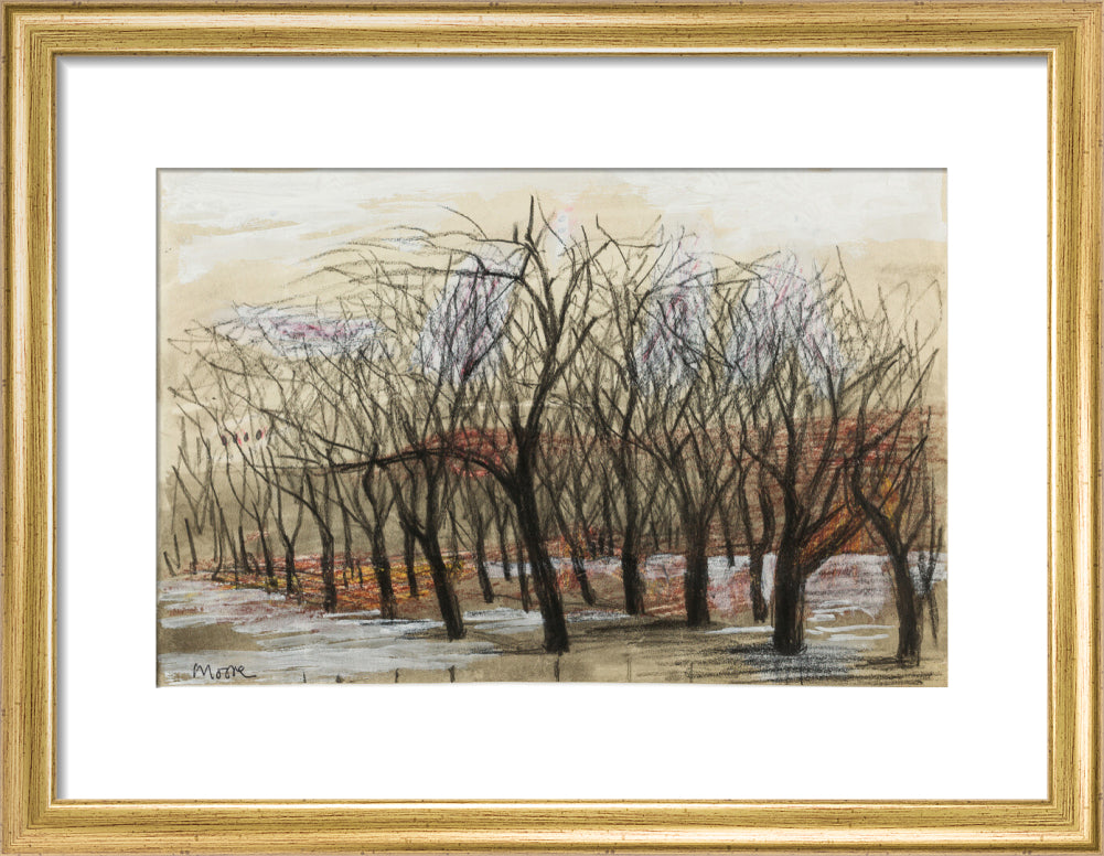 Apple Orchard at Dane Tree House (art print, small, gold)