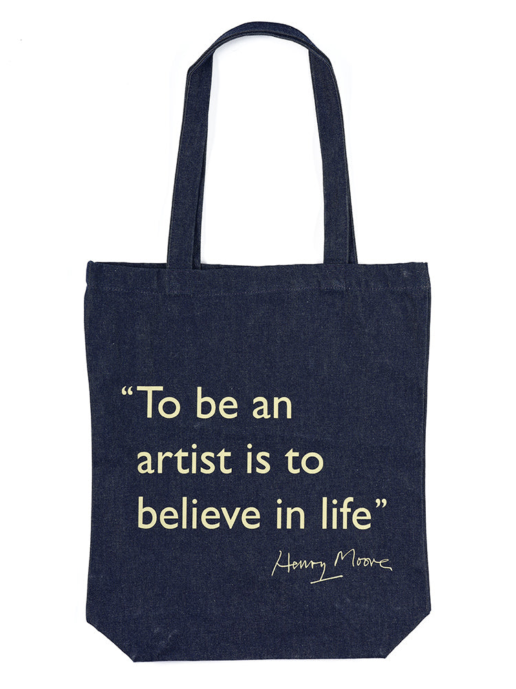 Henry Moore Quote Tote Bag (denim)
