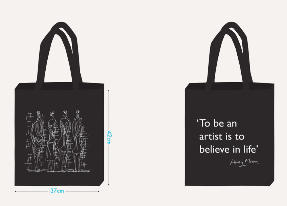 Henry Moore Quote Tote Bag (black)