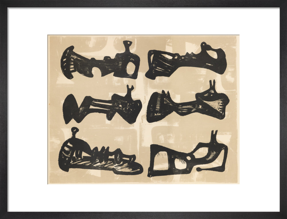 Six Reclining Figures with Buff Background