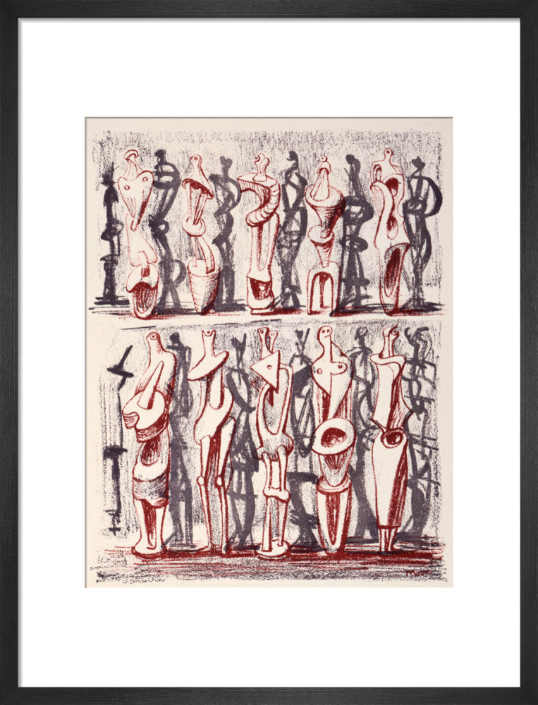 Red and Blue Standing Figures 1950