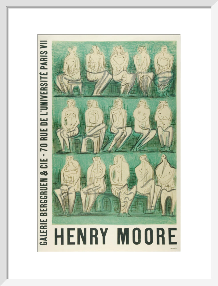Reproduction of an original poster design for Henry Moore: Sculptures et Dessins Paris 1957